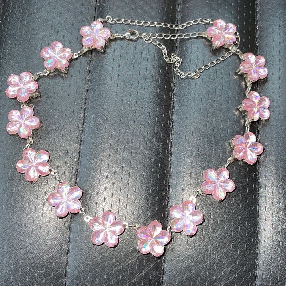 Flower Statement Choker Necklace - image 2